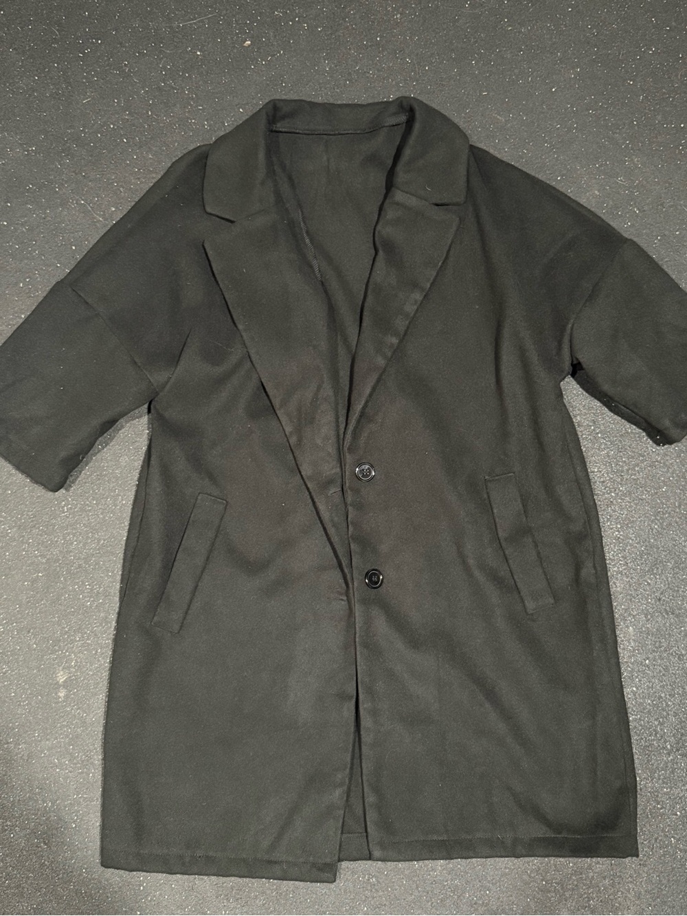 SHEIN Black Single-Breasted Pea Coat